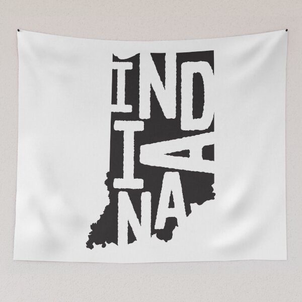 Item preview, Indiana State Design | Abstract Indiana Lettering Graphic | Indiana Gift | Indiana Map designed and sold by crookedriverusa.