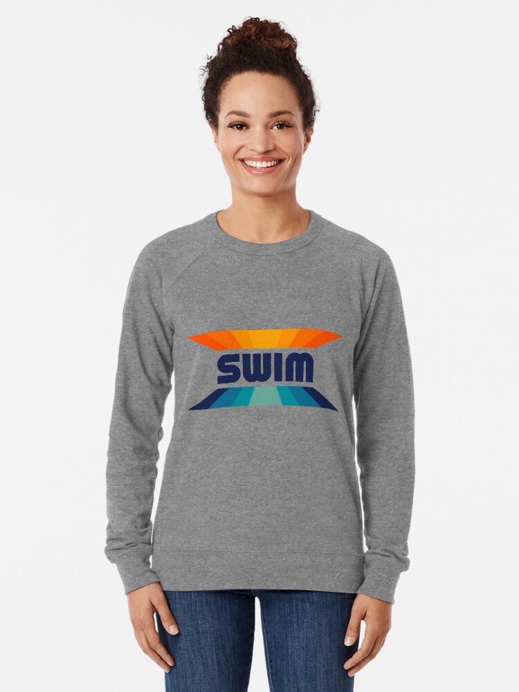 Alternate view of Retro Gradient Orange and Blue SWIM logo Lightweight Sweatshirt