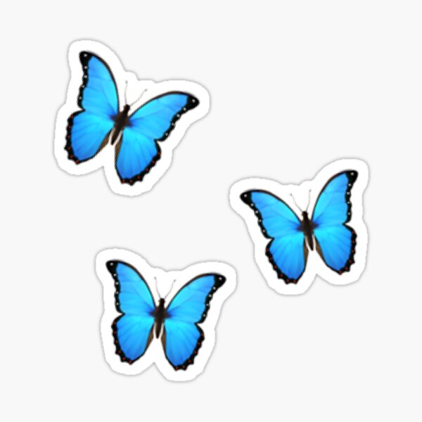 "Blue butterfly emoji " Sticker by MinneDes Redbubble