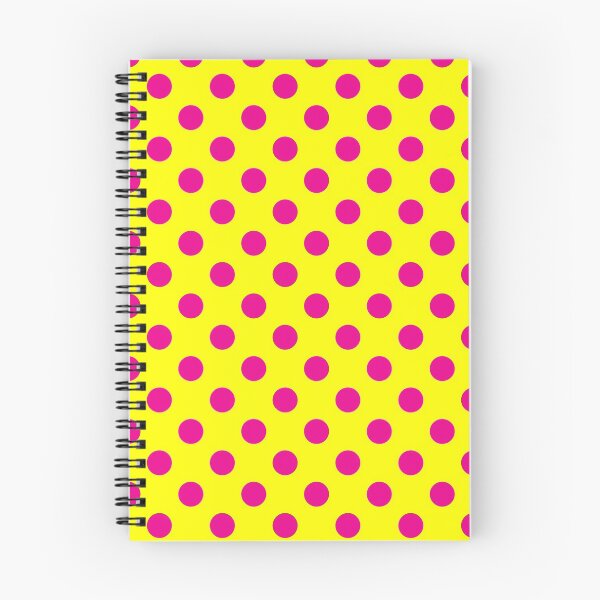 Item preview, Bright Pink Polka Dots on Yellow Background designed and sold by Bumblefuzzies.