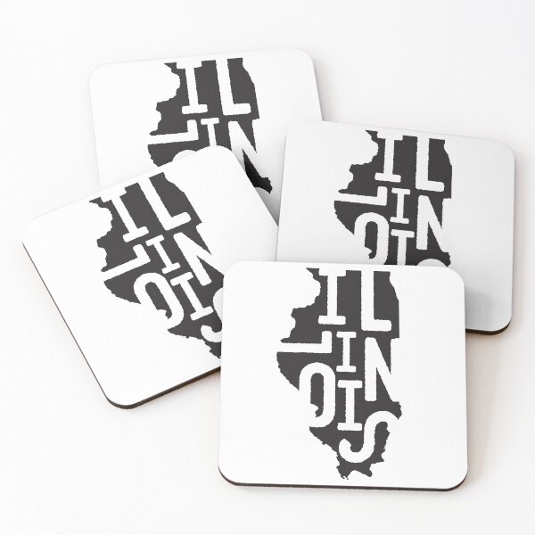 Artikelvorschau, Illinois State Design | Abstrakte Illinois-Beschriftungsgrafik | Illinois Geschenk | Illinois Karte entworfen und verkauft von crookedriverusa.