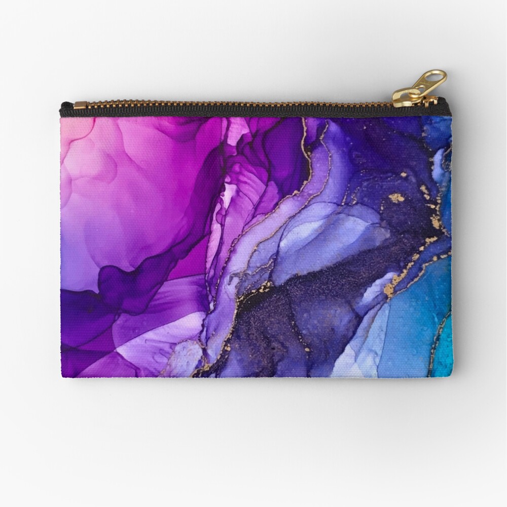 Abstract Vibrant Rainbow Ombre Zipper Pouch
