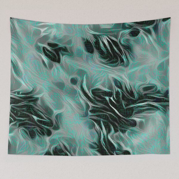 Item preview, Misty Mint - Abstract Design on Black and Green Maze designed and sold by ittybittyowl.