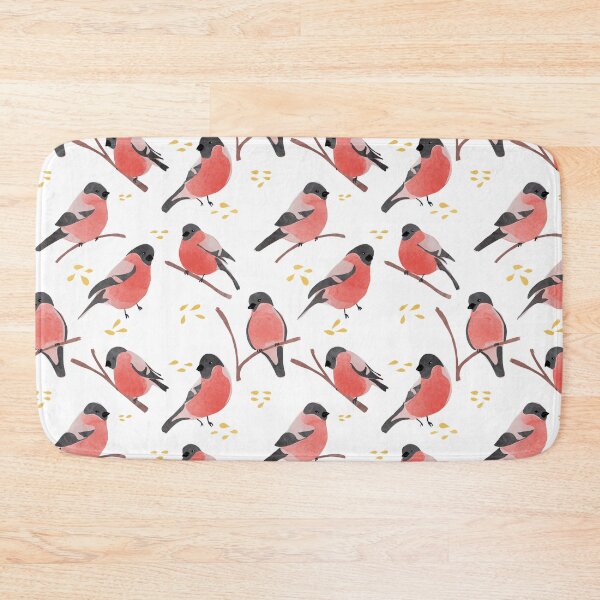 Item preview, Bullfinch seamless pattern  designed and sold by owlwithapencil.