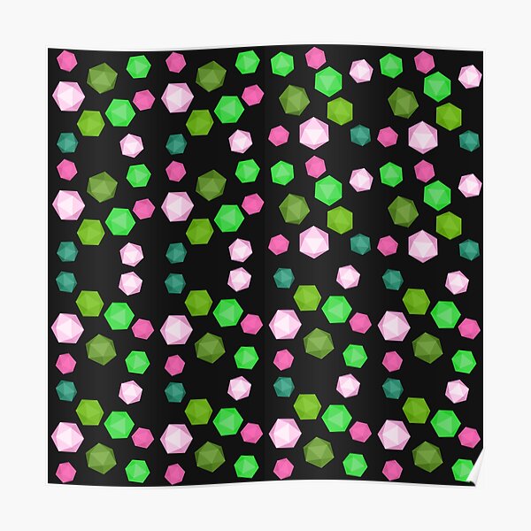 Druid Dice black background Poster