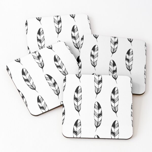 Item preview, Hand drawn seamless vector black and white pattern of bird feather or a vintage quill pen designed and sold by Familyshmot.