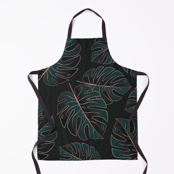 Item preview, Rose Gold and Dark Green Monstera Leaves Pattern designed and sold by CynthiaGraphics.