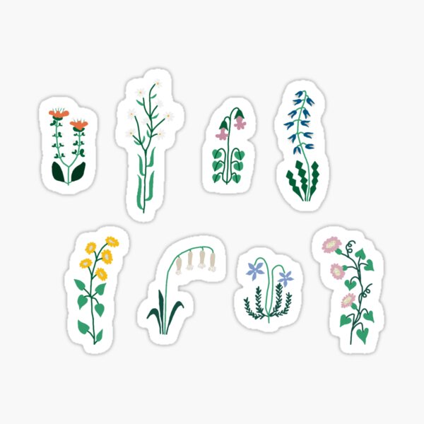 Minimal Artsy Flower Sticker Pack Assorted Sticker