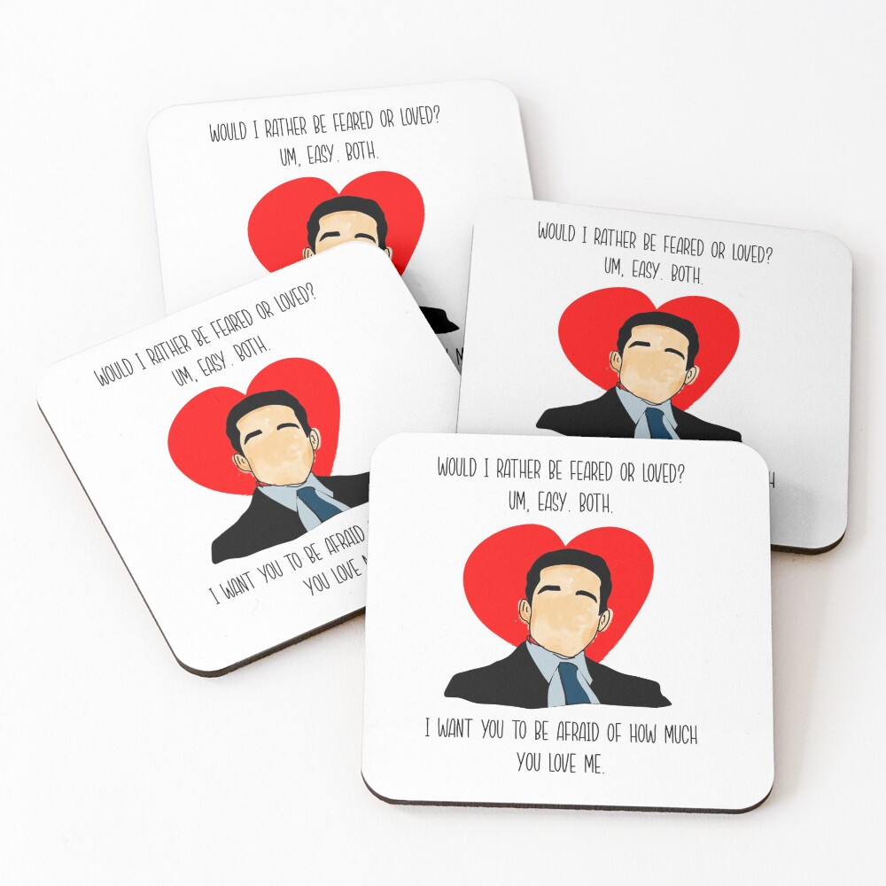 The Office Valentine Michael. Coasters (Set of 4)