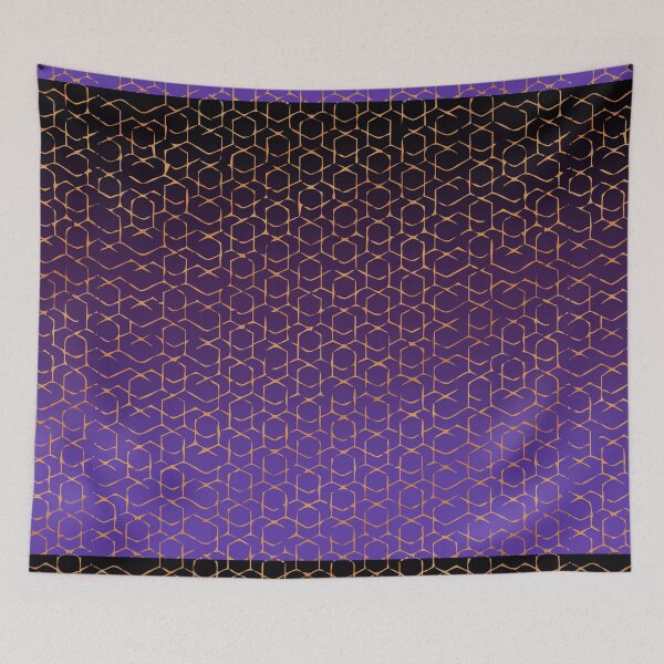Item preview, Gold Purple hexagonal jaali designed and sold by theinkypensieve.