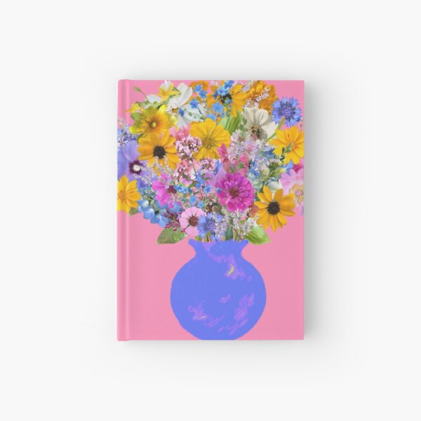 French blue vase with sunny bouquet by Tea with Xanthe Hardcover Journal