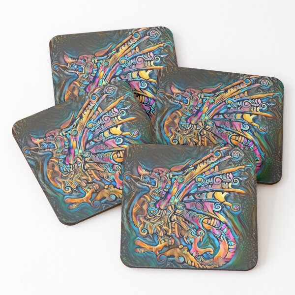 Item preview, Fantasy Dragon - Rainbow Multicolored Abstract Art designed and sold by ittybittyowl.