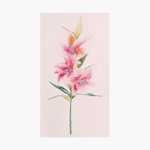Item preview, Pink Lilies Beautiful Print designed and sold by RoseateCo.