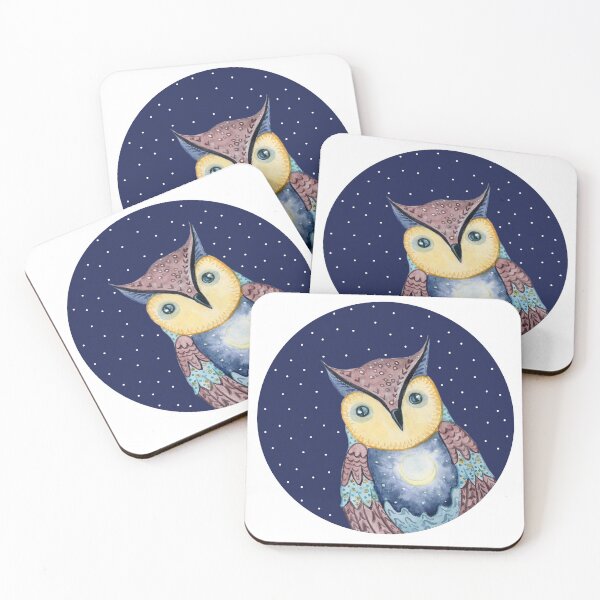 Item preview,  Owl and Moon cute watercolor print designed and sold by inga-ra.