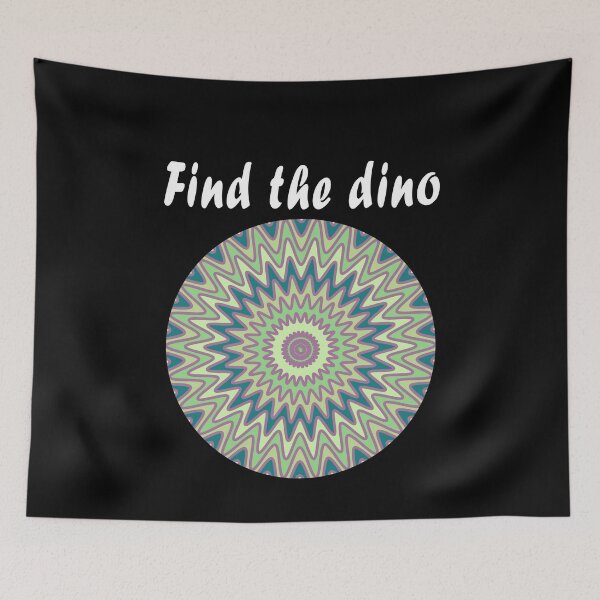 Item preview, Find The Dino Psychedelic Optical Illusion Mandala Funny designed and sold by trendo.