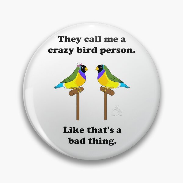 Artikelvorschau, Crazy Bird Person mit Gouldian Finken entworfen und verkauft von Laughing Parrot Studio.