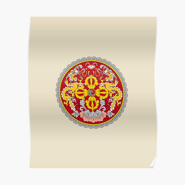 Emblem Of Bhutan And Coat Of Arms Poster For Sale By Webdango Redbubble