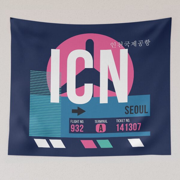 Item preview, Seoul (ICN) Airport Code Baggage Tag designed and sold by SLAG-Creative.