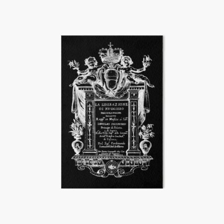 Inverse Cover Art from La liberazione di Ruggiero (1625) by Francesca Caccini Art Board Print