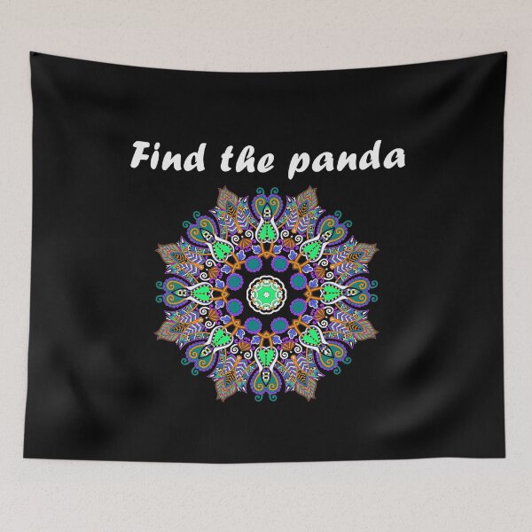 Item preview, Find The Panda Psychedelic Optical Illusion Mandala Funny Joke designed and sold by trendo.
