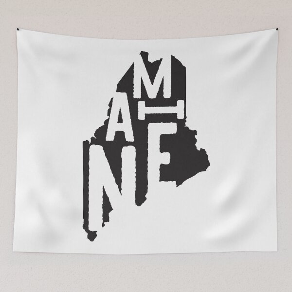 Artikelvorschau, Maine State Design | Vintage Maine Schriftzug Grafik | Maine Geschenk | Maine Karte entworfen und verkauft von crookedriverusa.