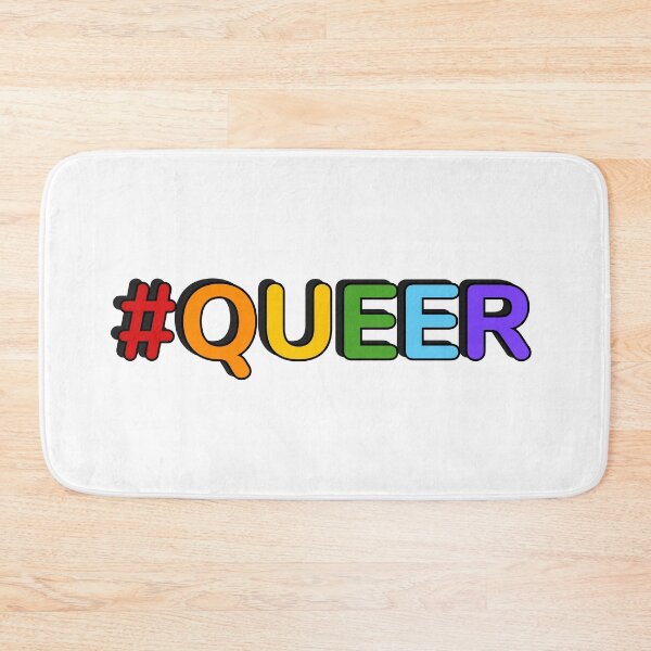 Item preview, QUEER hashtag rainbow colors designed and sold by Inspirationmotivation.