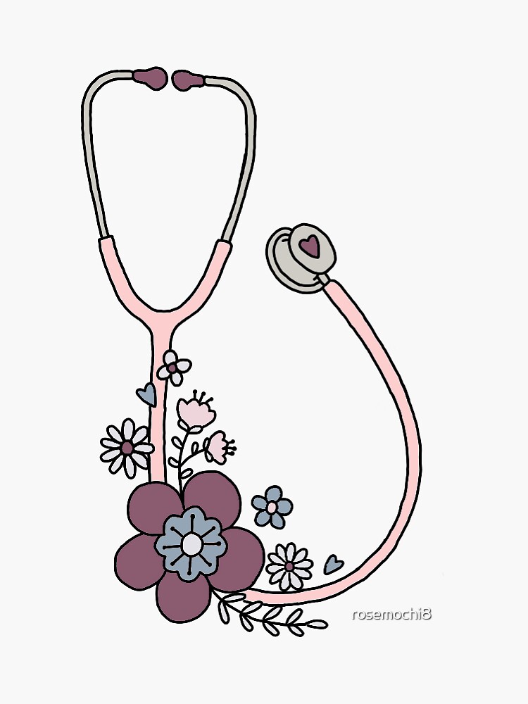 "Pink Nursing Stethoscope " Sticker by rosemochi8 Redbubble