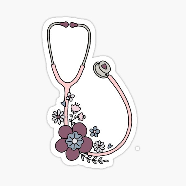Pink Nursing Stethoscope  Sticker