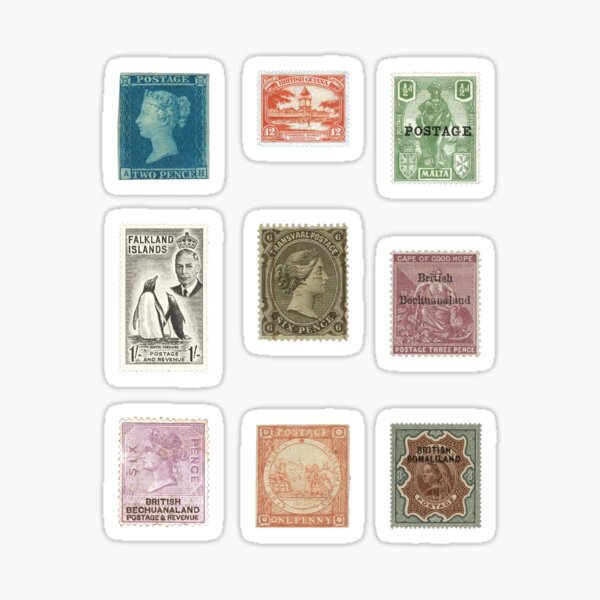 Item preview, Historic British Empire Postage Stamp Collection Collage designed and sold by FancyHatPenguin.