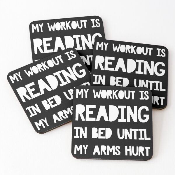 Item preview, my workout is reading in bed until my arms hurt in black and white designed and sold by neopop.
