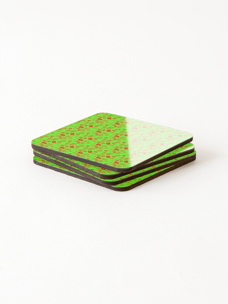 Thumbnail 4 of 5, Coasters (Set of 4), Random Red Letter Pattern designed and sold by Rell1970.
