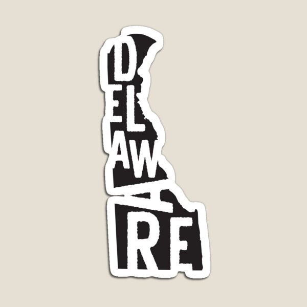 Delaware State Design | Vintage Delaware Lettering Graphic | Delaware Gift | Delaware Map Magnet