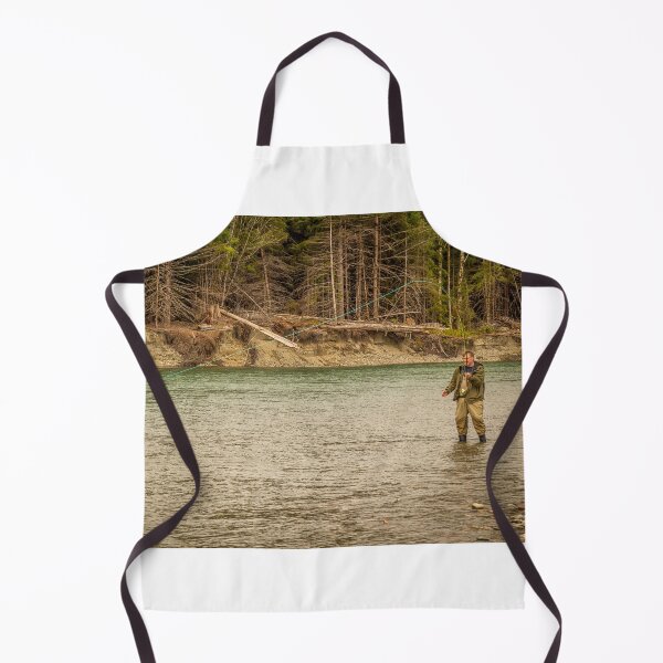 Item preview, A man hooked into a fish while fly fishing in British Columbia, near Kitimat designed and sold by SnapTPhotograph.