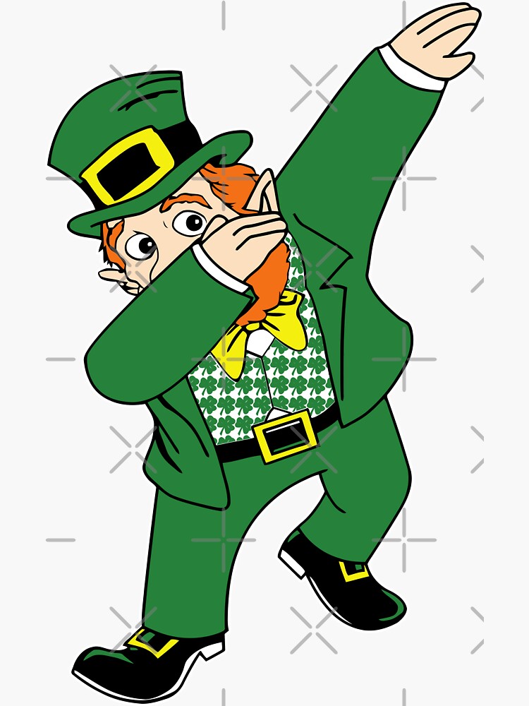 Thumbnail 3 of 3, Sticker, Dabbin' Leprechaun designed and sold by EthosWear.