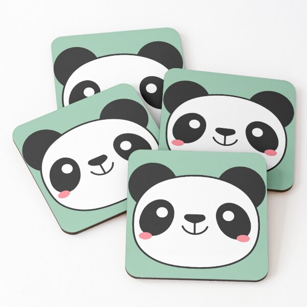 Item preview, Happy Panda Face (Green) designed and sold by Hedda Young.