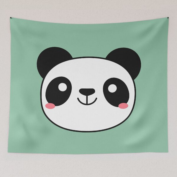 Item preview, Happy Panda Face (Green) designed and sold by Hedda Young.