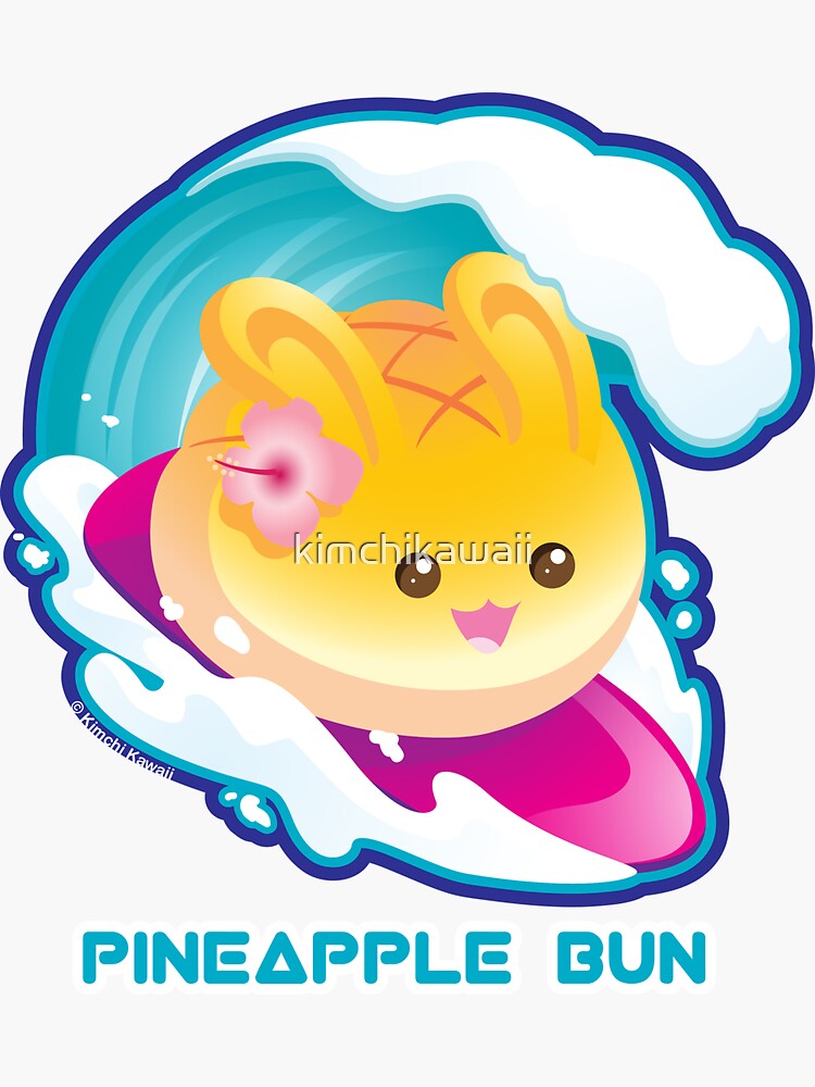 Punny Buns: Cute Surfing Pineapple Bunny Pun by kimchikawaii