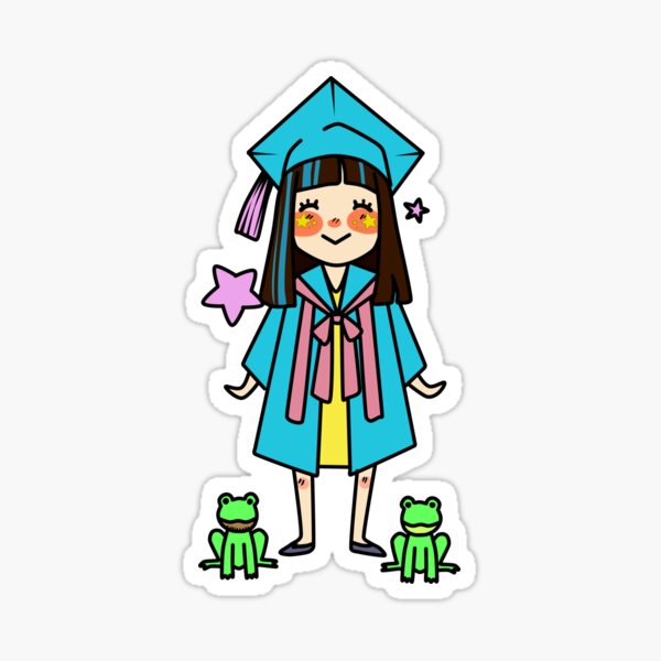 Vista previa del artículo con la obra «Dibujos animados de graduación de Kero Kero Bonito», diseñado y vendido por AmeAki.