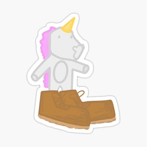 Unicorn with big boots Sticker