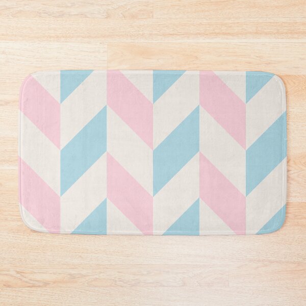 Item preview, minimalist half chevron in pastel pink blue and cream designed and sold by neopop.