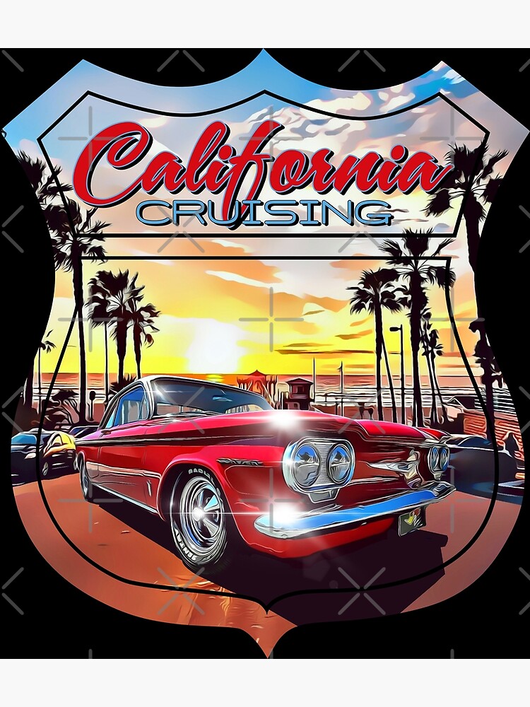 Thumbnail 3 of 3, Poster, Cruising Classic Car Route 66 Corvair designed and sold by FlatSixGraphics.