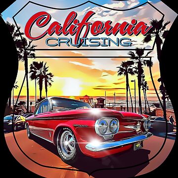 Artwork thumbnail, Cruising Classic Car Route 66 Corvair by FlatSixGraphics