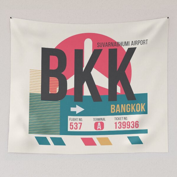 Item preview, Bangkok (BKK) Airport Code Baggage Tag designed and sold by SLAG-Creative.