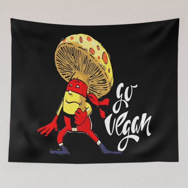 Item preview, Go Vegan Super Ninja Mushroom Mixed Martial Arts MMA Superhero designed and sold by ProjectX23.