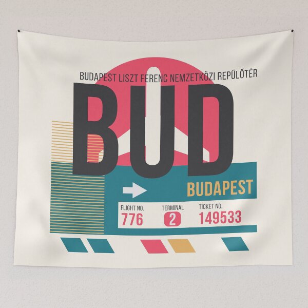 Item preview, Budapest (BUD) Airport Code Baggage Tag designed and sold by SLAG-Creative.