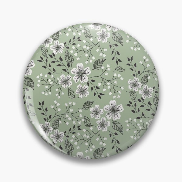 Item preview, Sage green floral   designed and sold by AllPrintsAndArt.