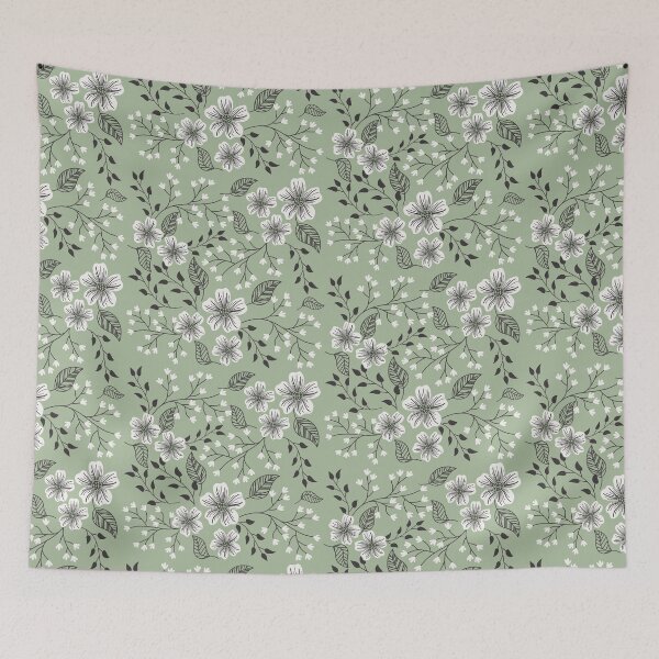 Item preview, Sage green floral   designed and sold by AllPrintsAndArt.