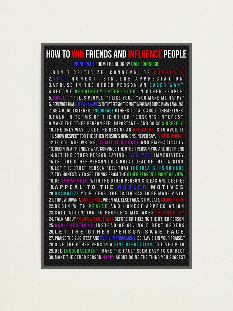 Alternate view of How to Win Friends and Influence People Photographic Print