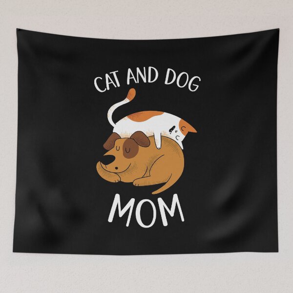 Item preview, Cat And Dog Mom Cat Dog Sleeping designed and sold by OnepixArt.