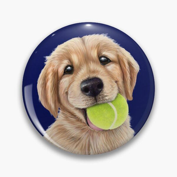 Item preview, Golden Retriever puppy with a tennis ball designed and sold by Mehu.